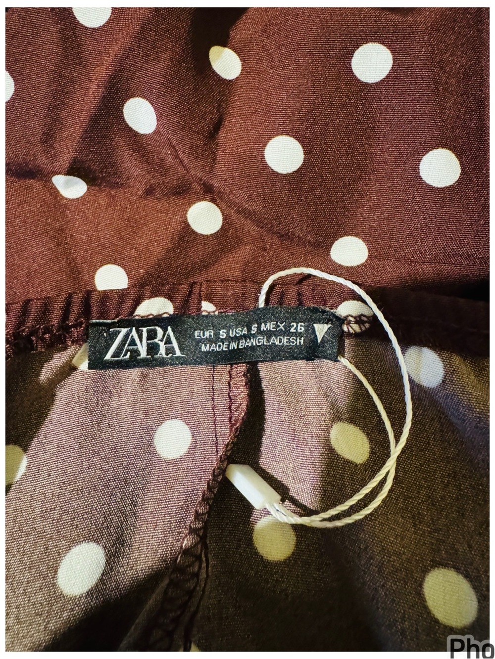 Zara Brown Polka Dot Slip Dress S NWOT - Picture 10 of 13